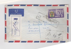 RHODESIA  1966 REFUSED Registered Cover Stamps Not Valid