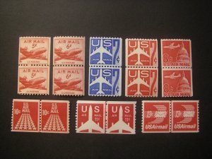 Scott C37//C83, MNH Airmail Line Pair Mini-collection, Beautiful Group, CV $74+