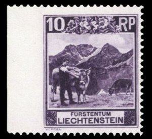 Liechtenstein #96B (Mi. 96BUl) Cat€150, 1930 10rp deep violet, variety impe...