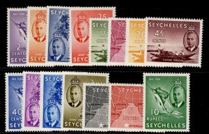 SEYCHELLES GVI SG158-172, complete set, VLH MINT. Cat £90.