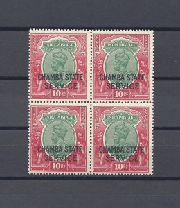 INDIAN CONVENTION STATES/CHAMBA 1927/39 SG O60 MNH Cat £300