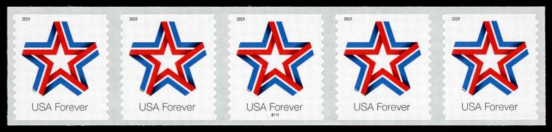 USA 5362 Mint (NH) Star Ribbon Coil Stamp PNC 5 #B111