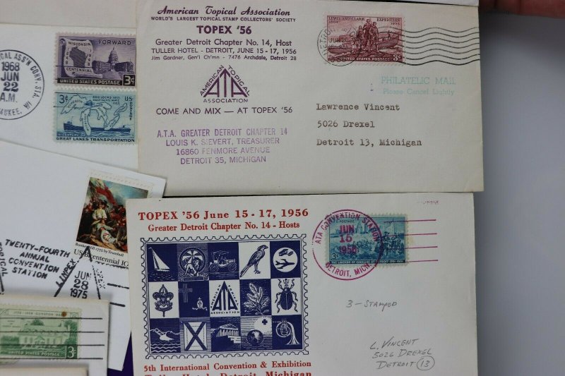 TOPEX ATA convention philatelic cachet cover expo lot US stamp show 1950-1970s