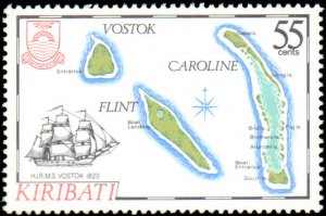 Kiribati #475-479, Complete Set(5), 1986, Maps, Never Hinged