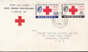 Mauritius 1963 Red Cross Centenary First Day Cover Typed Address  VF