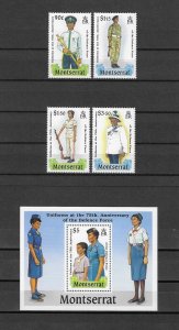 MONTSERRAT 1989 SG 783/6 + MS 787 MNH Cat £10.25