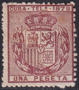 Cuba 1879 telégrafo Ed 46a telegraph MLH*