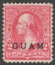 GUAM 1899 2c Washington Sc 2 Mint NH VF, but with two edge tears, space filler
