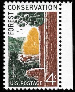 Scott 1122   4¢ Forest Conservation Margin Single, MNH