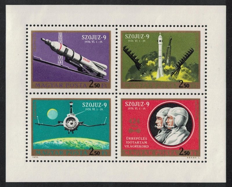 Hungary 'Soyuz 9' Space Mission MS 1970 MNH SG#MS2543 MI#2611A-2614A