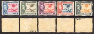 Gambia SG157/61 1/- to 10/- M/M (some with offsets or reverse) Cat 173 pounds