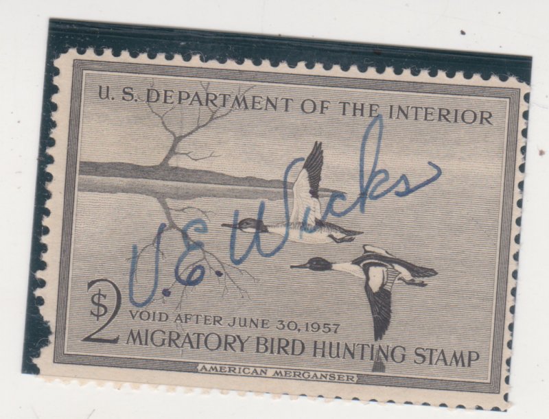 Scott # RW23 Used MLHOG 1956 $2  Duck Hunting Permit Stamp  Cat $15 