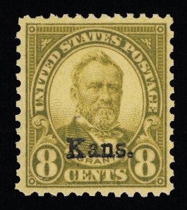 EXCELLENT GENUINE SCOTT #666 F-VF MINT OG NH 1929 KANSAS OVERPRINT ISSUE #19581