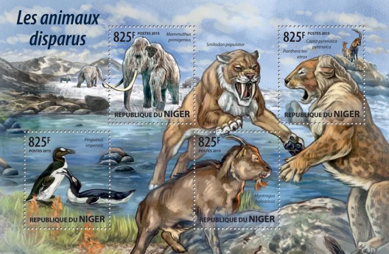 NIGER 2015 SHEET EXTINCT ANIMALS WILDLIFE nig15207a