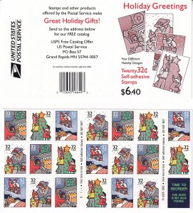 U.S Sc# 3113 /3116 32¢ Holliday Greetings 1996 self adhesive booklet MNH CV $13.