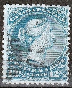 Large Queen #28b Dark Blue, Thin Ppr, VF,      (512)