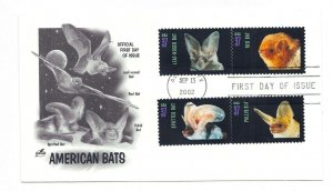 3661-64 American Bats  Artcraft on 1 FDC