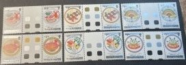 HONG KONG # 564-569--MINT/NEVER HINGED---COMPLETE SET OF GUTTER PAIRS---1990