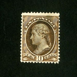 US Stamps # 209b F Black brown shade Scott Value $375.00