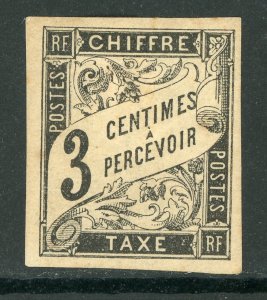 France Colonies 1884 Postage Due 3¢ Black Sc# J3 Mint D683