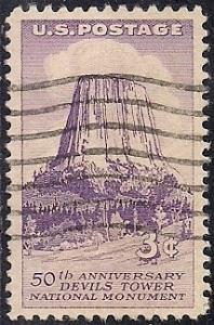 1084 3 cent Devil Tower Wyoming Stamp used EGRADED XF 88 XXF