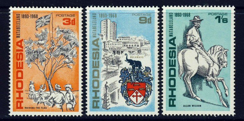 RHODESIA QE II 1968 Matabeleland 75th. Anniversary Set SG 427 to SG 429 MINT