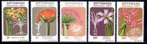 Botswana - 1977 Christmas Flowers Set MNH SG 406-410