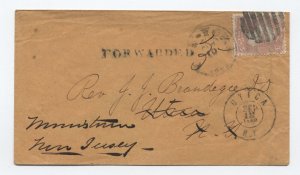 1863 New York to Utica NY forwarded to NJ #65 cover [H.2900]