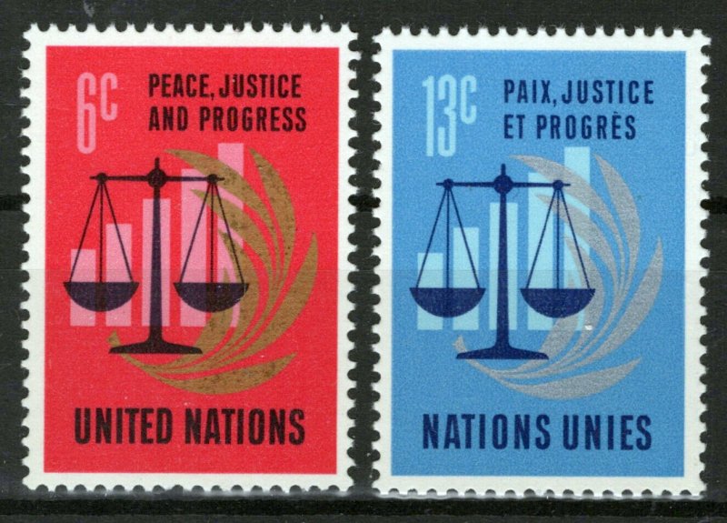 United Nations New York 213-214 MNH Scales Progress Symbol ZAYIX 1024S0398M