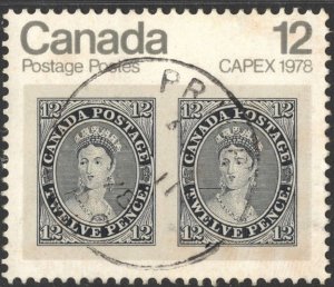 Canada SC#753 12¢ 1851 12d Queen Victoria Black Stamps Pair (1978) Used