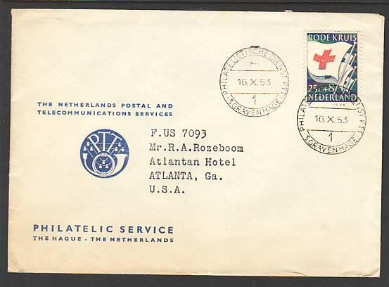 Netherlands to Atlanta GA 1953 Cover 