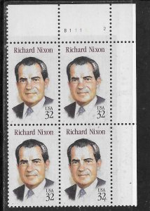 US#2955 32c Richard Nixon Plate block of 4 (MNH) CV$3.00