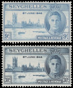 SEYCHELLES YEAR 1946. SCOTT # 149 - 150. UNUSED