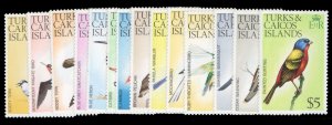 Turks & Caicos Islands #265a-279a Cat$20.90, 1976-77 Birds, complete set, nev...