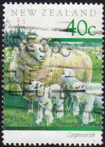 New Zealand 1014 - Used - 40c Coopworth Sheep (1991) (cv $0.60)