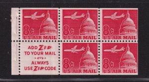 1962 Airmail booklet pane untagged Sc C64b MNH slogan 3  (A