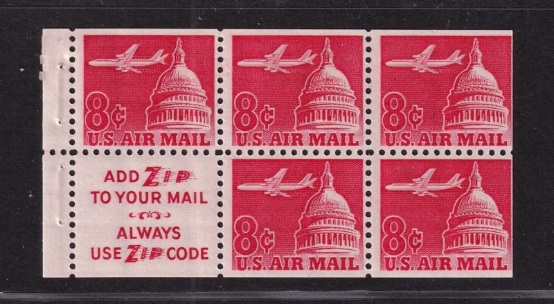 1962 Airmail booklet pane untagged Sc C64b MNH slogan 3  (A