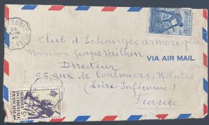 1948 French Occidental Africa Airmail Cover To Nantes