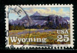 2444 US 25c Wyoming Statehood, used