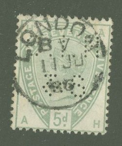 Great Britain #104  Single (Perfin)