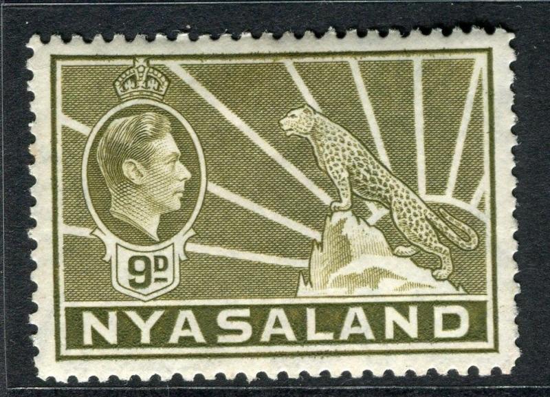 NYASALAND;  1938 early GVI issue fine Mint hinged 9d. value