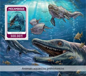 MOZAMBIQUE - 2018 - Prehistoric Water Animals -Perf Souv Sheet-Mint Never Hinged