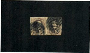 AZ4H Belgium 1850 Scott # 3 10 cent Pair Fancy Cancel Off Paper