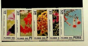 PERU Sc 600-4 NH ISSUE OF 1972 - FLOWERS