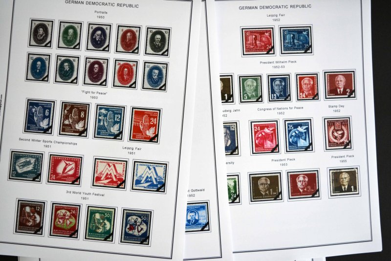 COLOR PRINTED EAST GERMANY DDR/GDR 1949-1990 STAMP ALBUM PAGES (334 ill. pages)