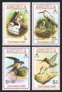 Anguilla 398-401, 401a, hinged. Mi 396-399, Bl.34. Birds 1980. Pelican, Swallow,