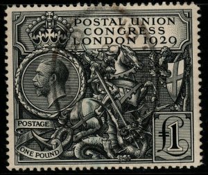 GB SG438 1929 PUC £1 BLACK FINE USED