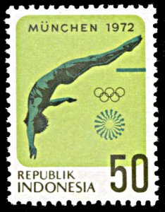 Indonesia 825, MNH, Munich Summer Olympic Games, Diving