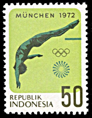 Indonesia 825, MNH, Munich Summer Olympic Games, Diving