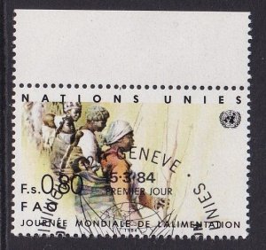 United Nations Geneva  #123 cancelled  1984 world food day 80c farm workers